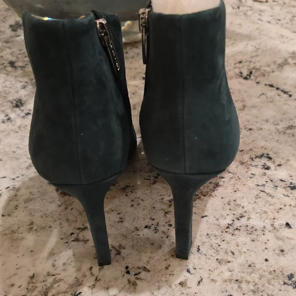 Vince Camuto Dark Green Suede Heeled Boots - Picture 2 of 6